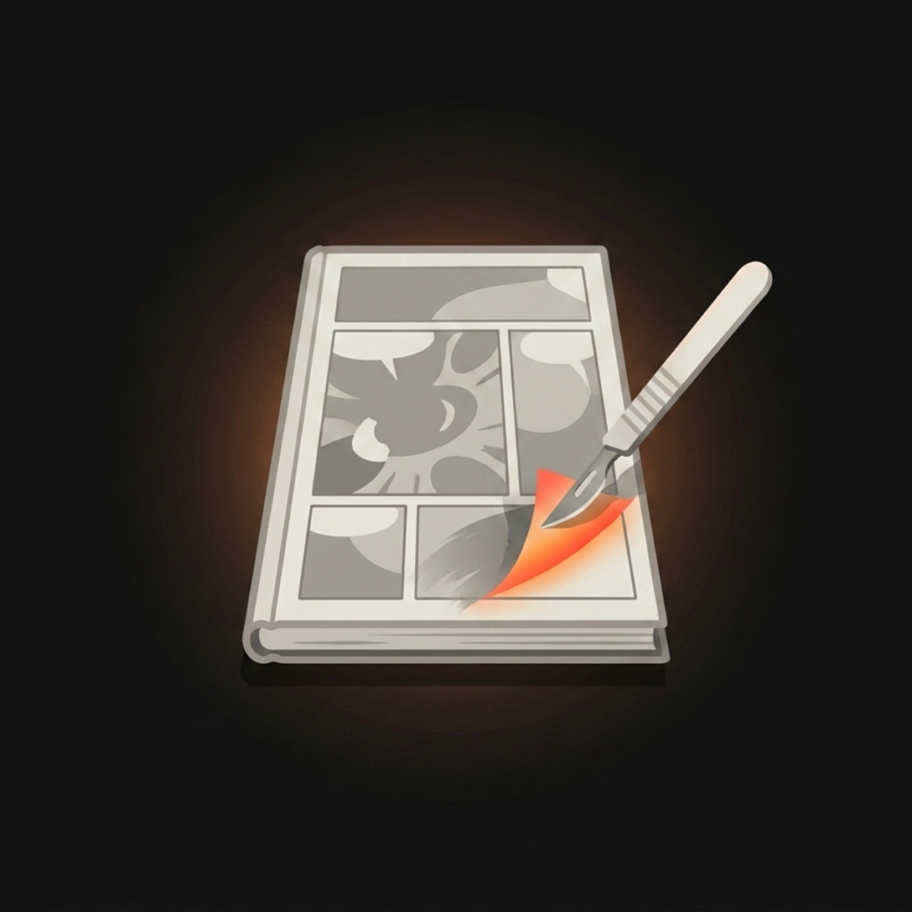 Comic restoration removal service icon