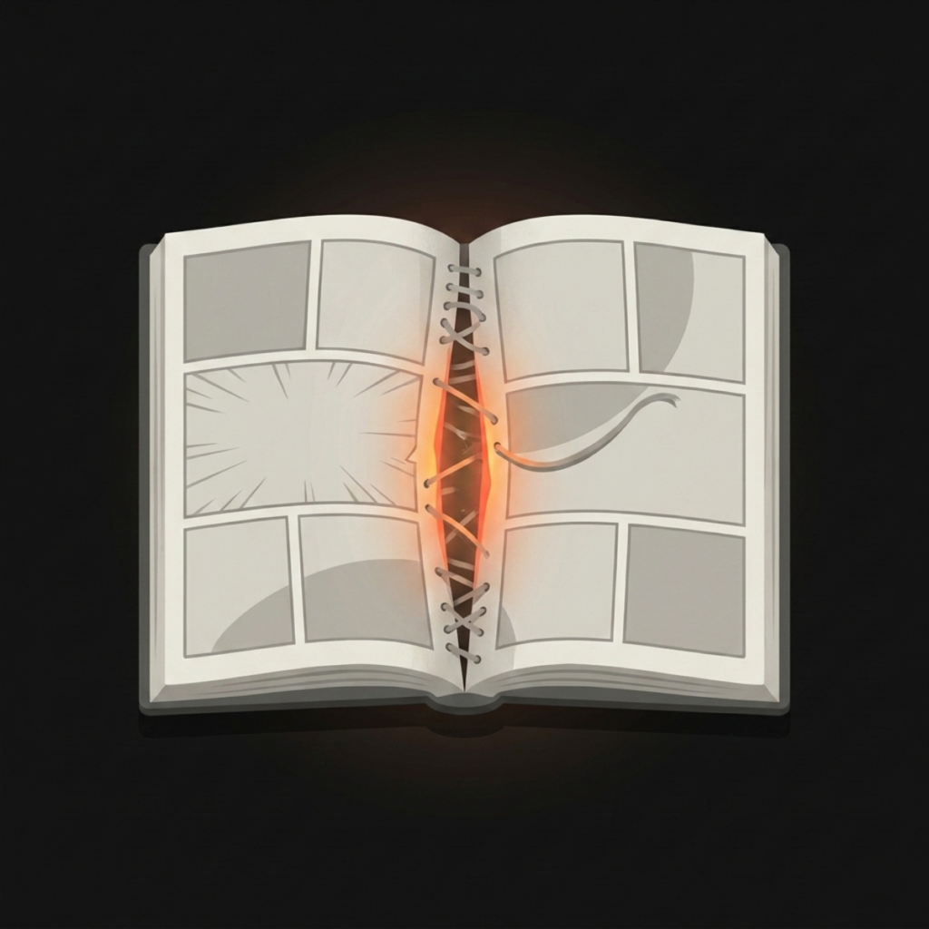 Comic cover and page split repair service icon
